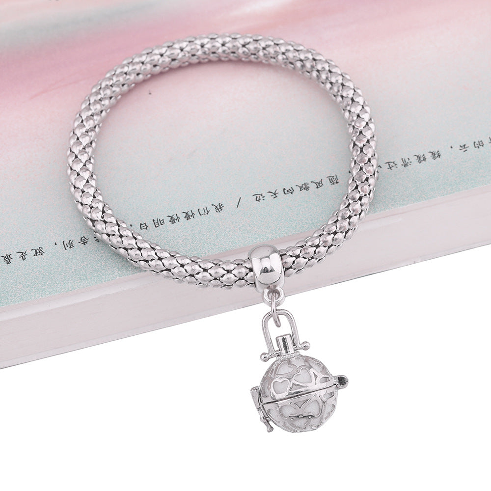 Jaula de aromaterapia al por mayor Pulsera de cobre con palomitas de maíz