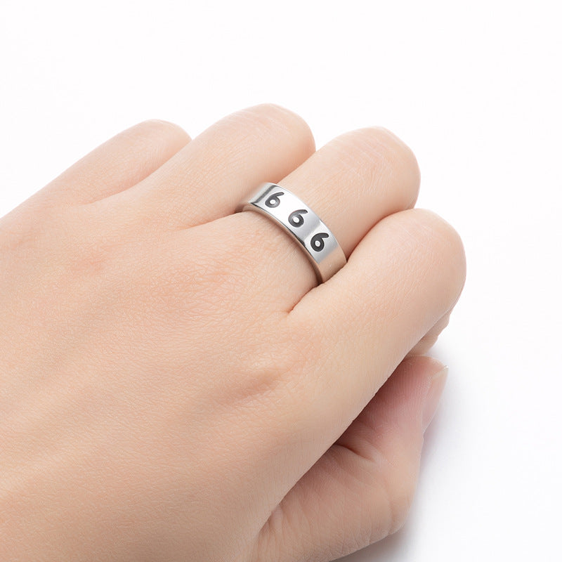 Wholesale Lucky Angel Numbers Stainless Steel Rings
