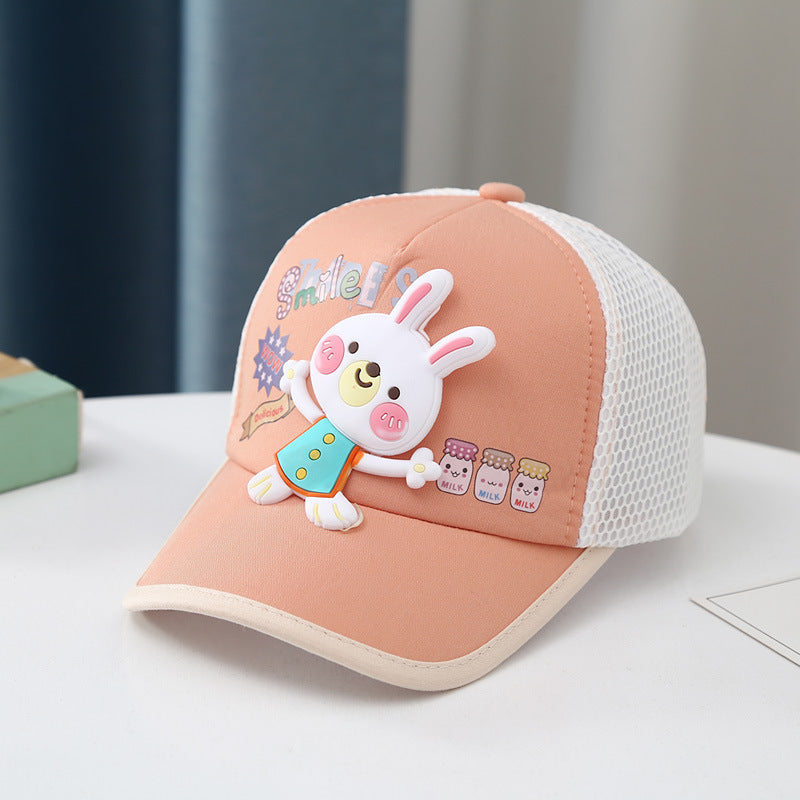 Wholesale Rabbit Print Kids Mesh Cotton Baseball Cap