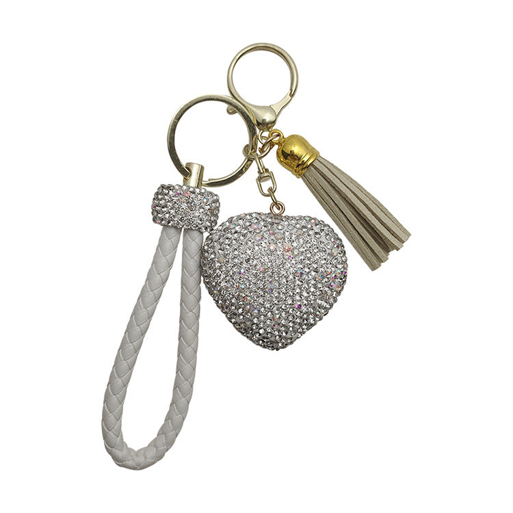 Wholesale Clay Inlaid Diamond Love Key Chain
