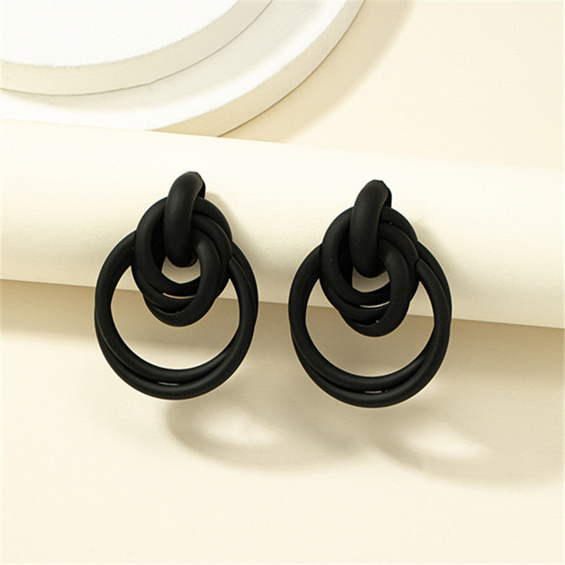 Wholesale Geometric Smooth Alloy Earrings