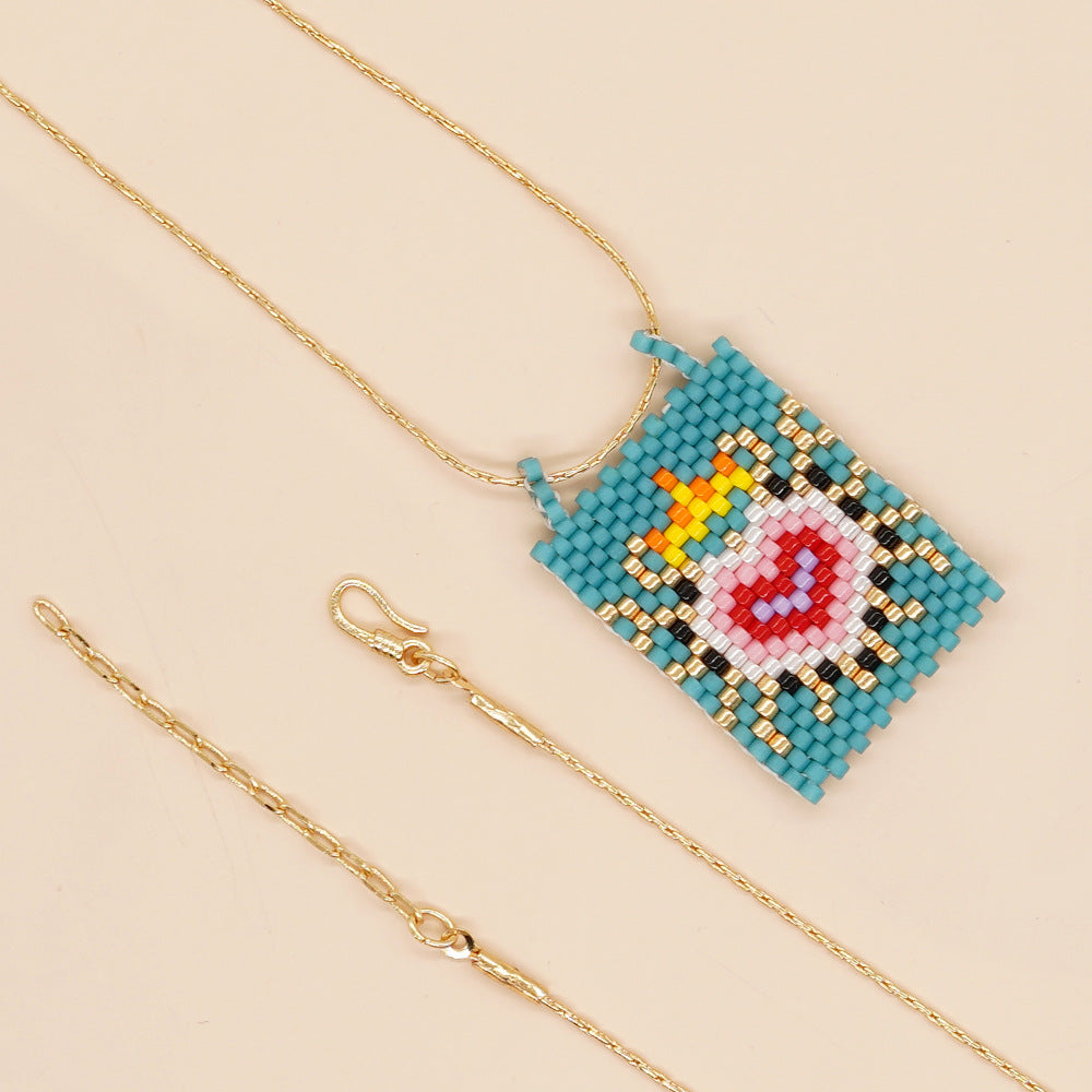 Wholesale Boho Crown Heart Cube Imitation Pearl Necklace