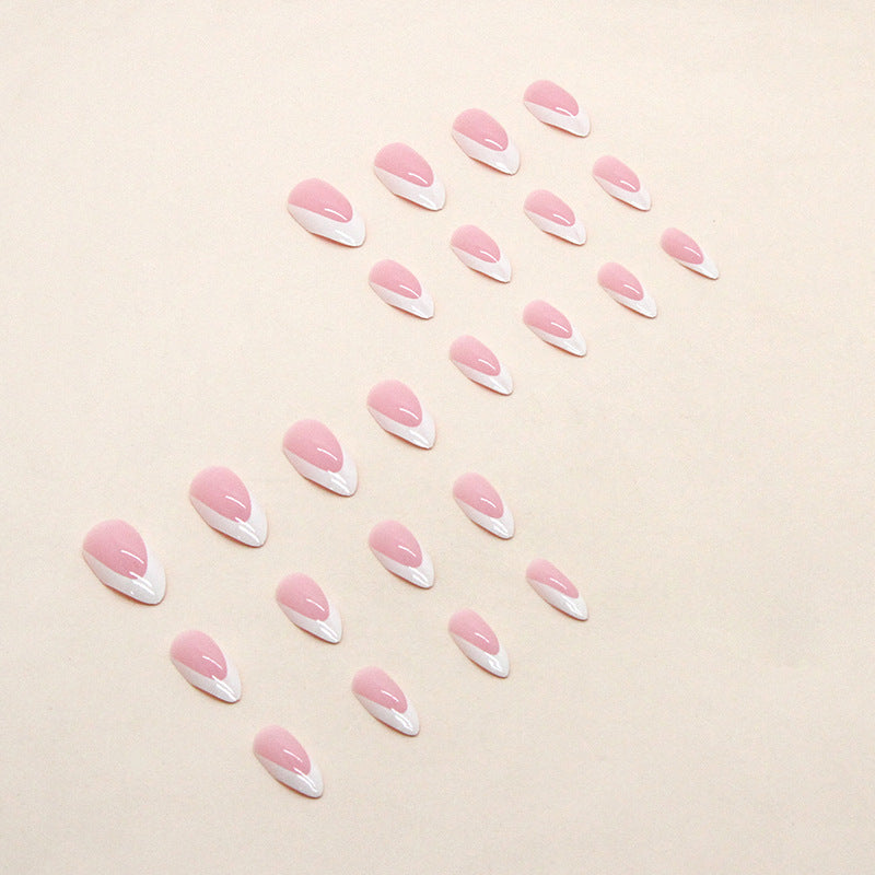 Pegatinas de uñas de resina de almendra francesa blanca al por mayor