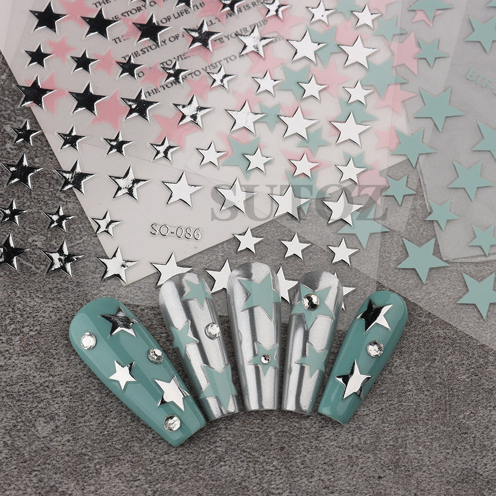 Wholesale Pentagram Love Plastic Nail Stickers