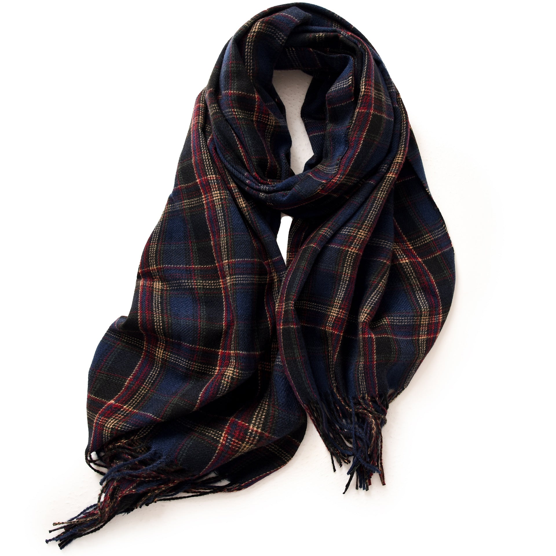 Wholesale New Year's Red Thick Warm Imitation Cashmere Plaid Scarves