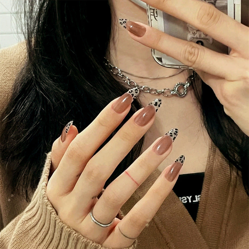 Pegatinas De Uñas De Resina De Leopardo Francés al por mayor