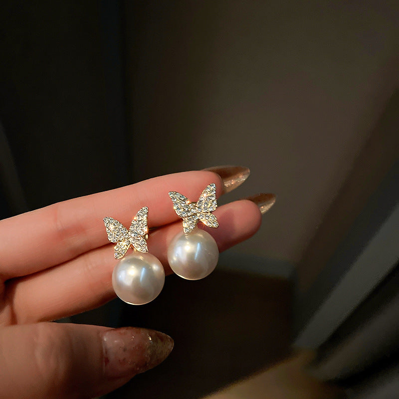 Wholesale 925 Silver Pin Vintage Earrings Pearl