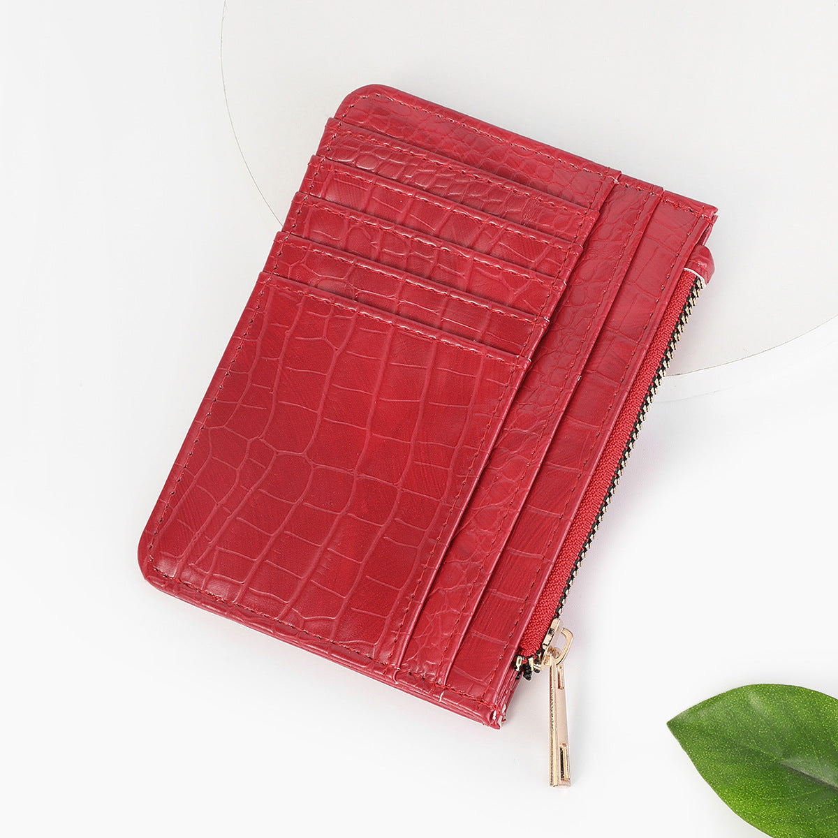 Titular de la tarjeta de patrón de piedra de PU al por mayor