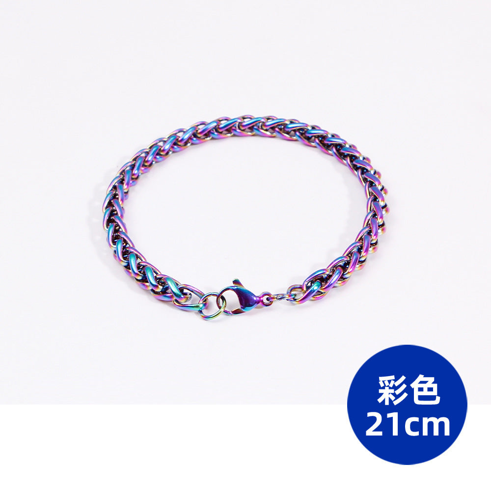 Pulsera de acero de titanio con cadena de cesta de flores de quilla al por mayor