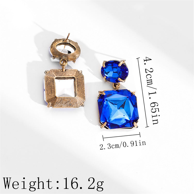 Wholesale Jewelry Inlaid Colored Rhinestone Alloy Earrings