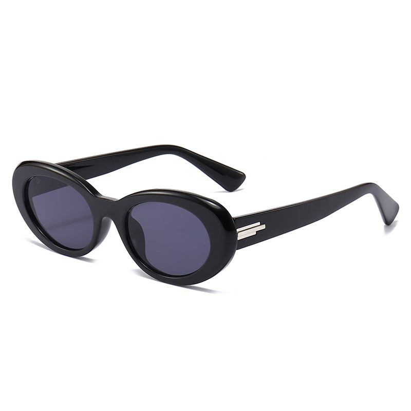 Wholesale Minimalist Retro Black Small Frame PC Sunglasses