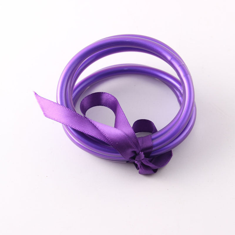 Wholesale Gold Foil Braided PVC Silicone Tube Bracelet