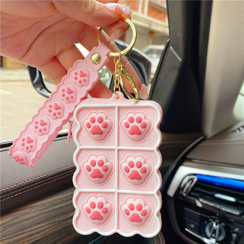 Llavero de monedera de monedera de palma de silicona de silicona al por mayor