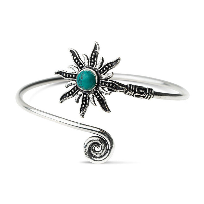 Wholesale Vintage Sunflower Turquoise Alloy Bracelet