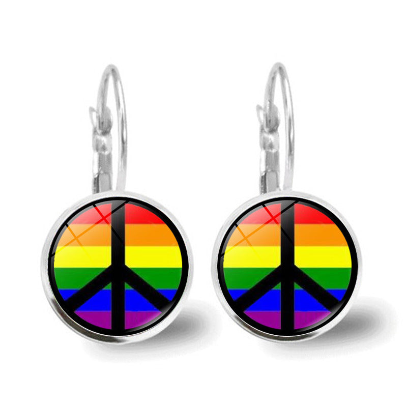Wholesale Rainbow Round Alloy Earrings