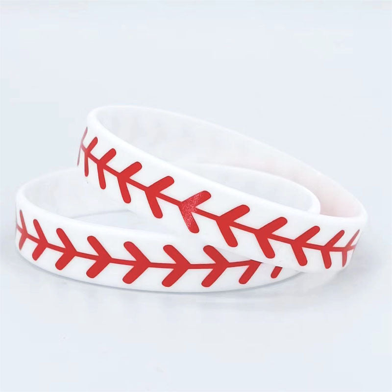 Wholesale 1000PCS Flat Printed Softball Silicone Bracelet