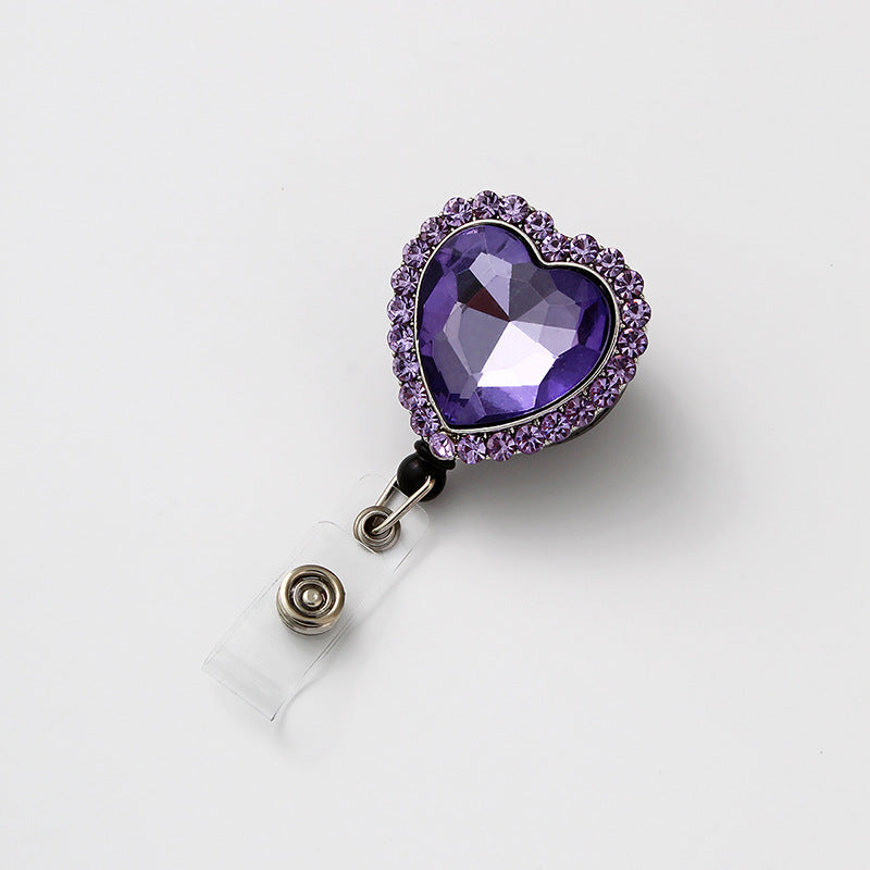 Wholesale Heart-shaped Diamond Telescopic Alloy Keychain