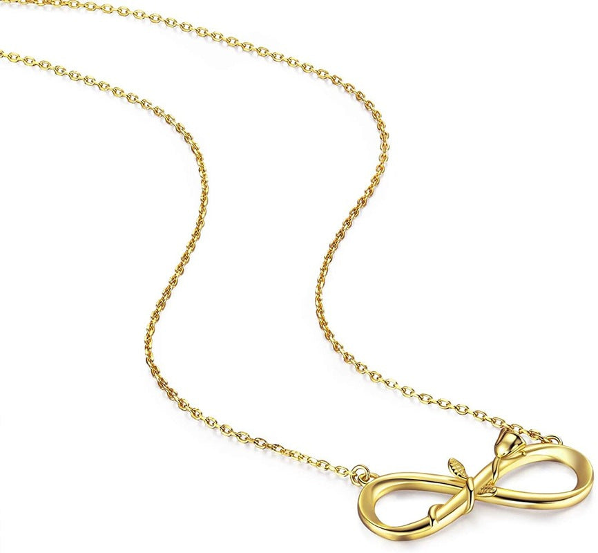 Wholesale Mother's Day Eight Character Rose Copper Necklace