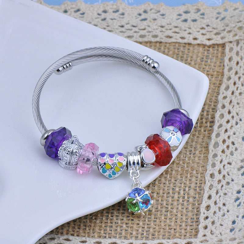 Pulsera Con Cuentas De Cristal De Colores al por mayor