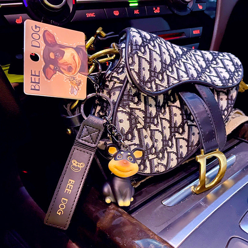 Wholesale Resin Bee Dog Figure Keychain