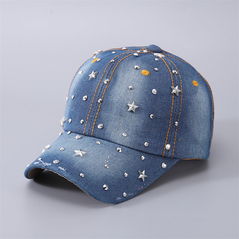 Gorra de béisbol con remaches de perlas de algodón al por mayor