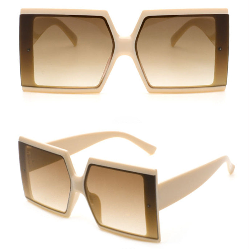 Wholesale PC Large Square Frame Sunscreen Ladies Sunglasses
