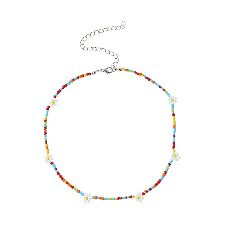 Wholesale Bohemian Daisy Rice Beads Necklaces