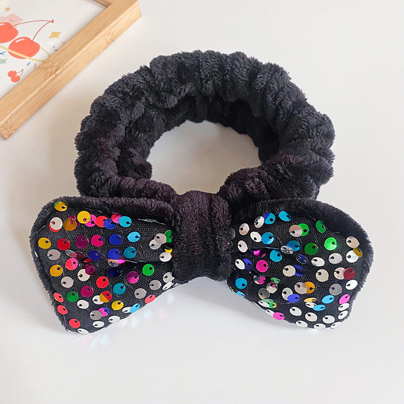 Wholesale Fabric Sequin Bow Hair Hoop