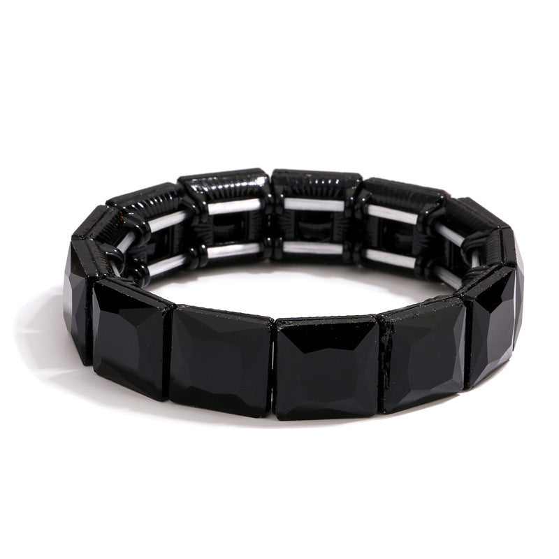 Wholesale Geometric Color Diamond Alloy Bracelet