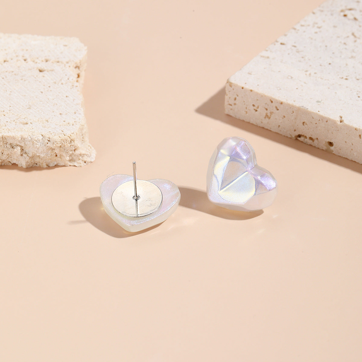 Wholesale Mermaid Heart Pearl Alloy Ear Studs