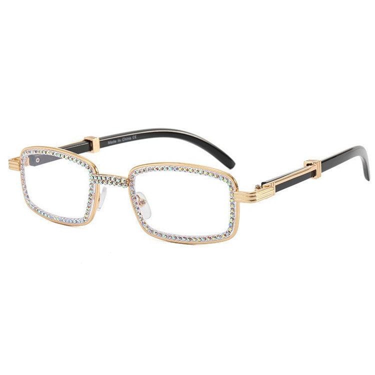 Wholesale PC Small Square Frame with Diamond Unisex Sunglasses
