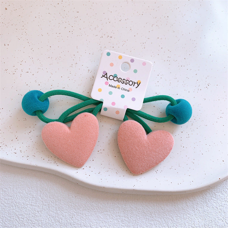 Wholesale Cartoon Flocking Peach Heart Bunny Children Hair Band