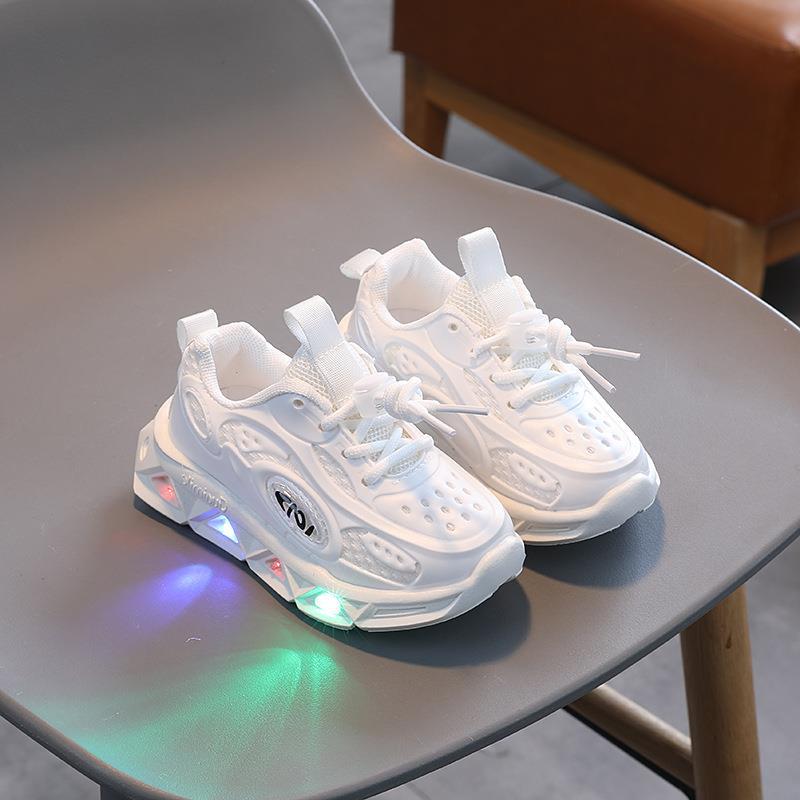 Wholesale Kids Candy Color Light Up Rubber Sneakers