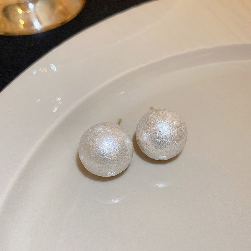 Wholesale Real Gold Plated Silver Needle Vintage Earrings Imitation Pearl