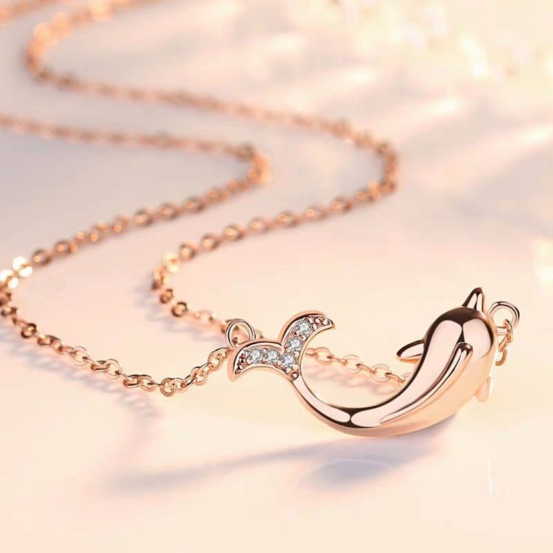 Wholesale Rose Gold Dolphin Alloy Necklaces