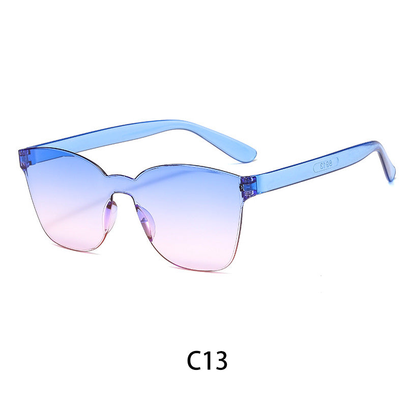 Wholesale PC Candy Color Adult All In One Rimless Sunglasses