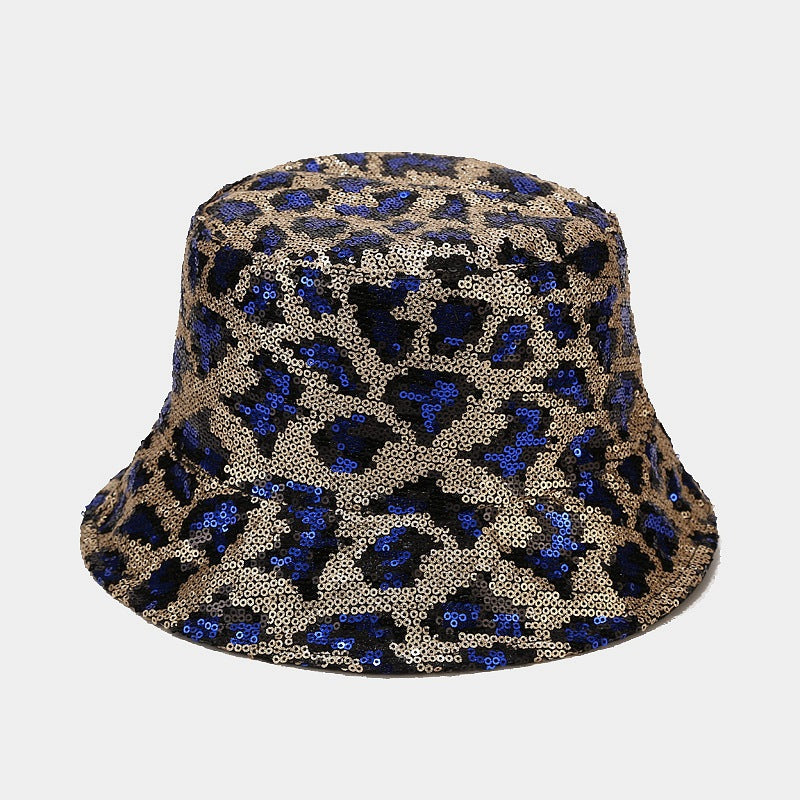 Wholesale Cotton Polyester Sequin Leopard Pattern Bucket Hat