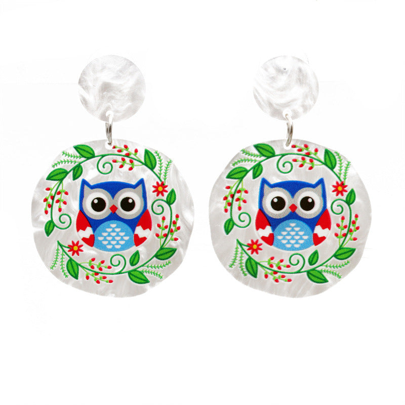 Wholesale Owl Rabbit Flowers Acrylic Earrings