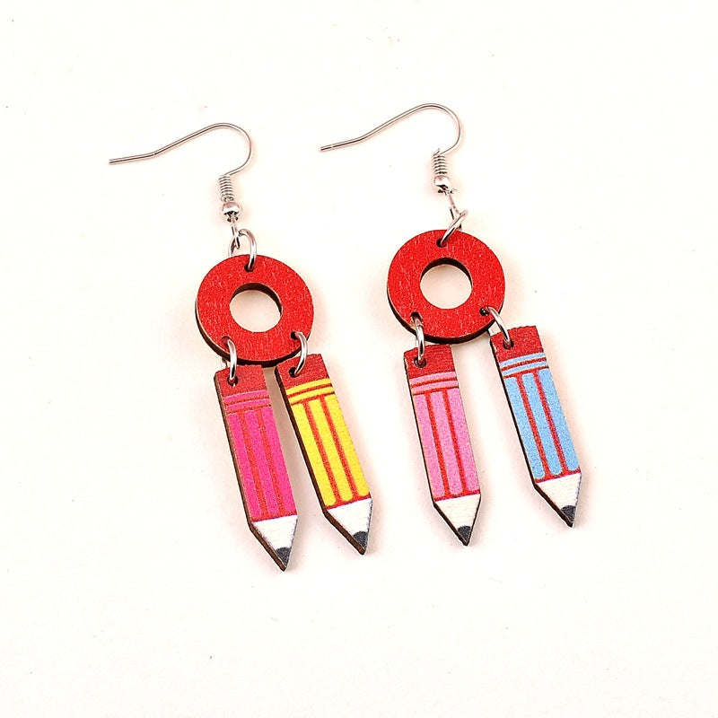 Temporada de graduación al por mayor Pendientes de suministros de escuelas de impresión de madera