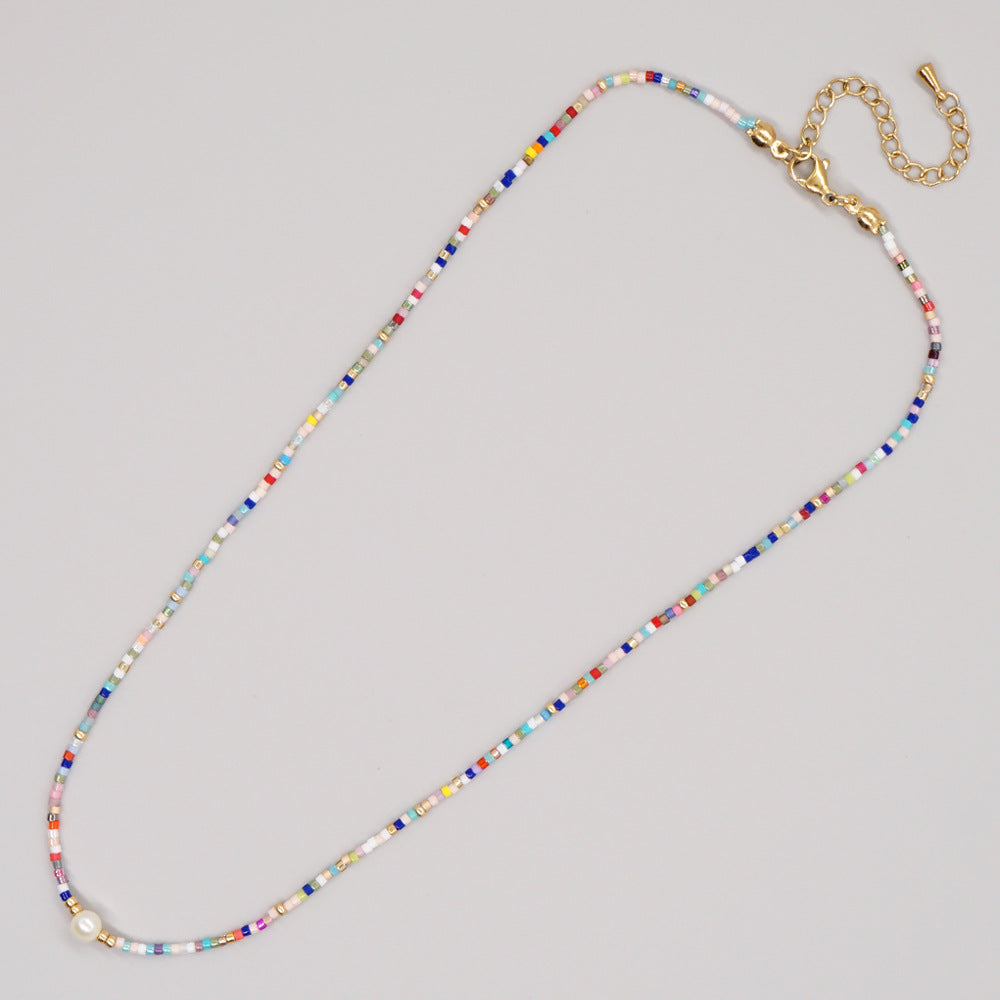 Wholesale Boho Style Handmade Beaded Glass Necklace