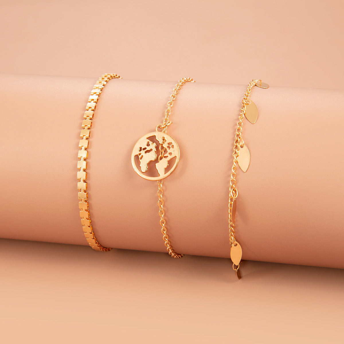 Wholesale Zircon Beads Multilayer Alloy Bracelet