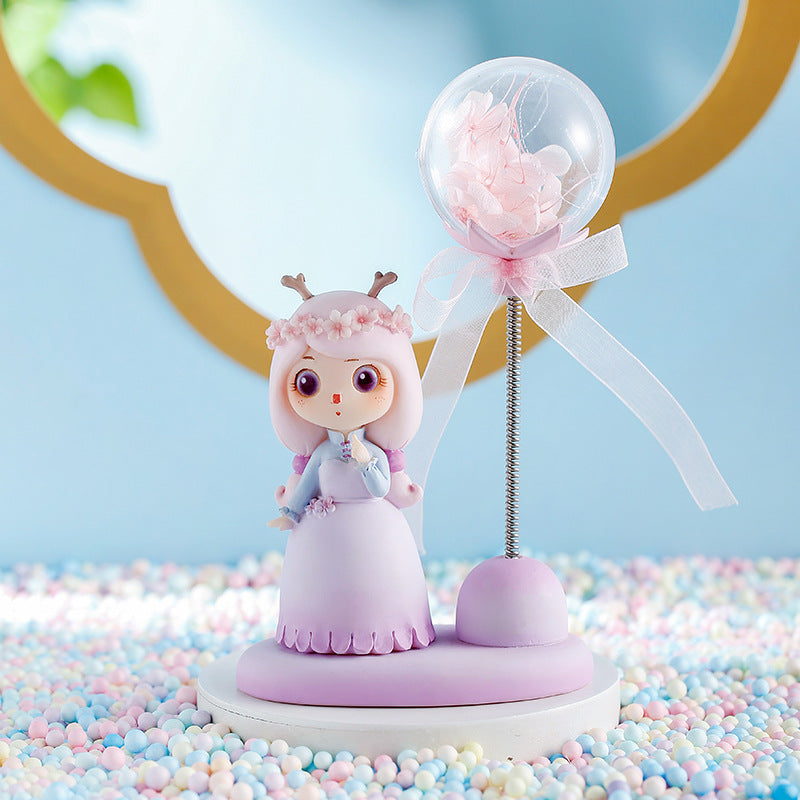 Decoración de escritorio de resina creativa de hadas de flores al por mayor