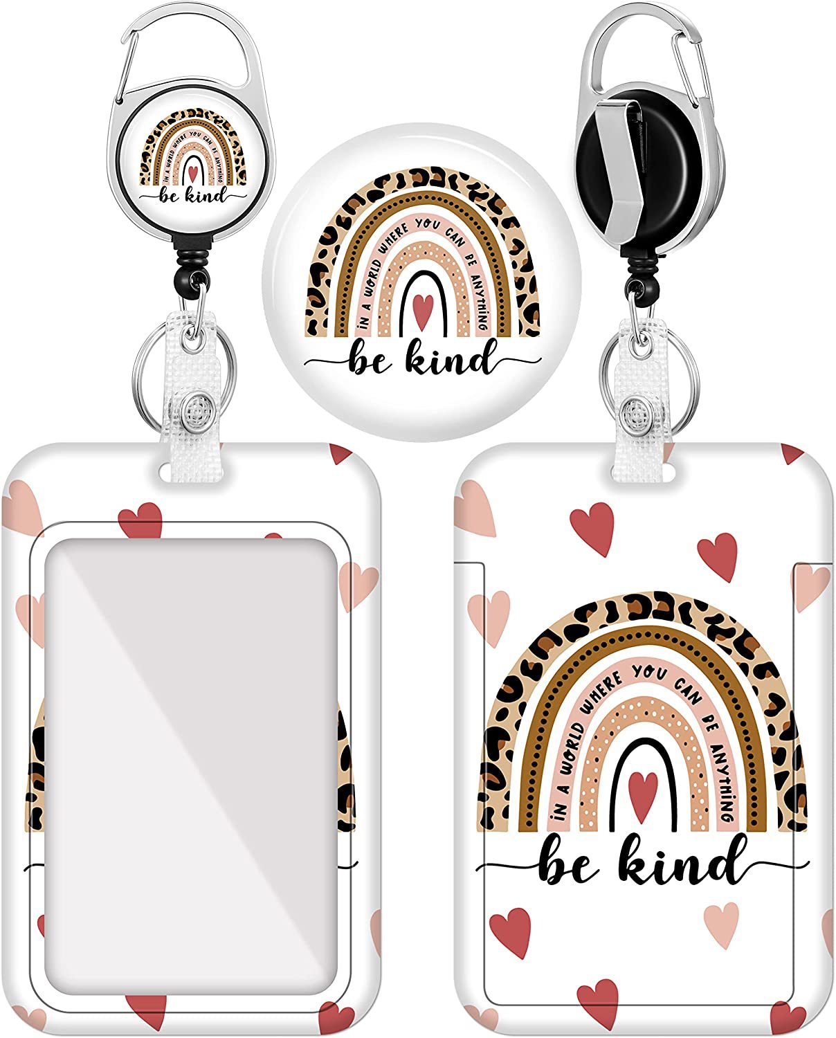 Cadena de llave del soporte de plástico del arco iris al por mayor