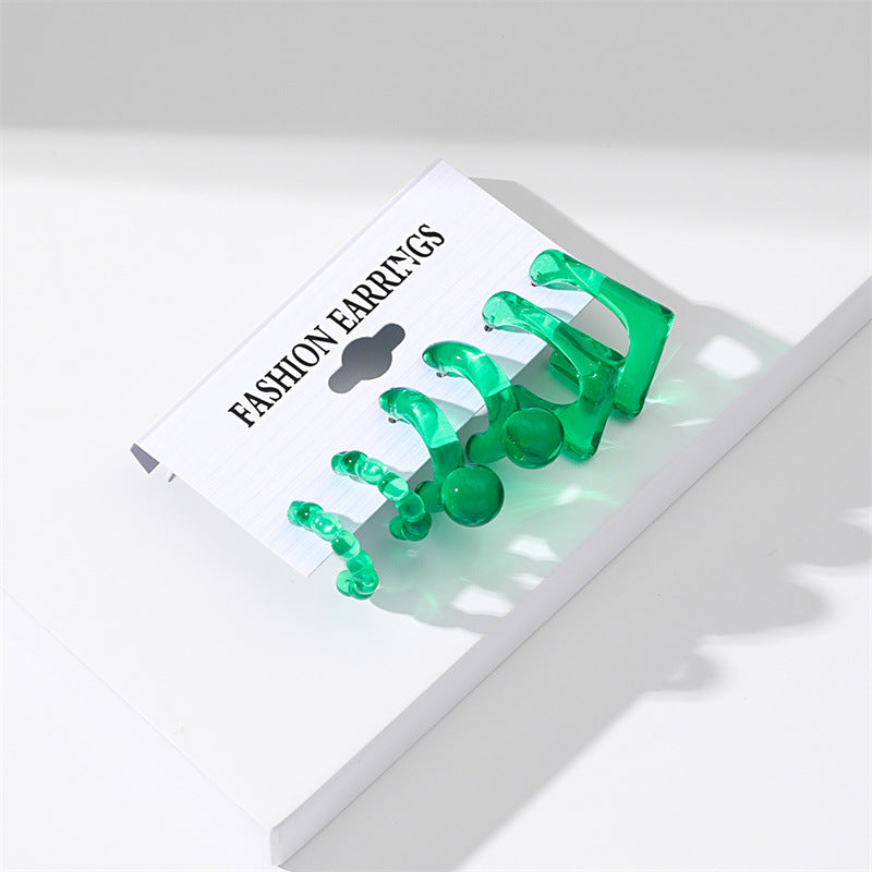 Conjunto de aretes de acrílico de color caramelo de joyería al por mayor