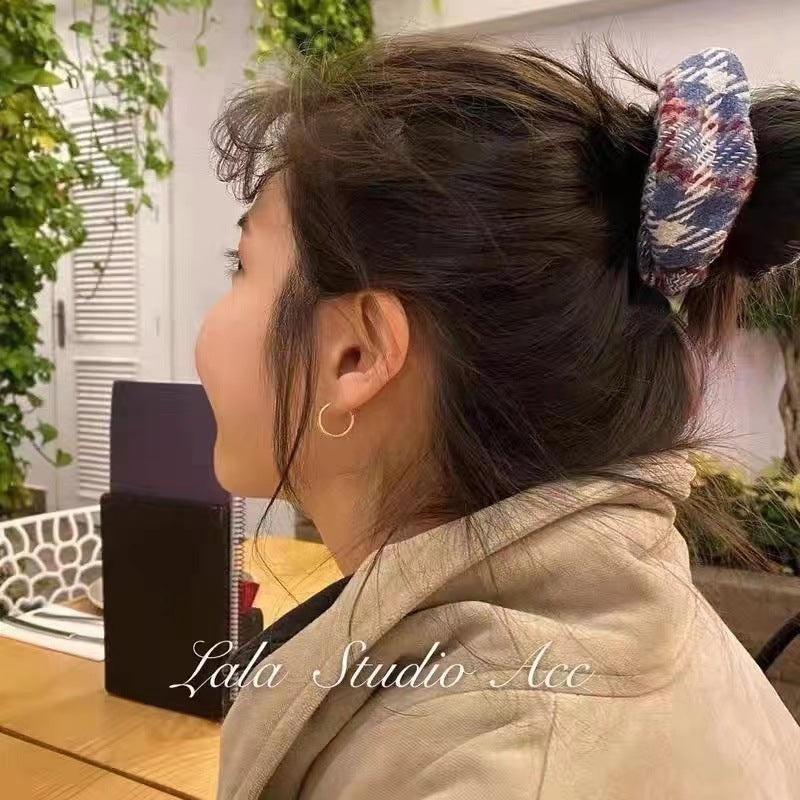 Wholesale Plaid Large Intestine Fabric Hairpins