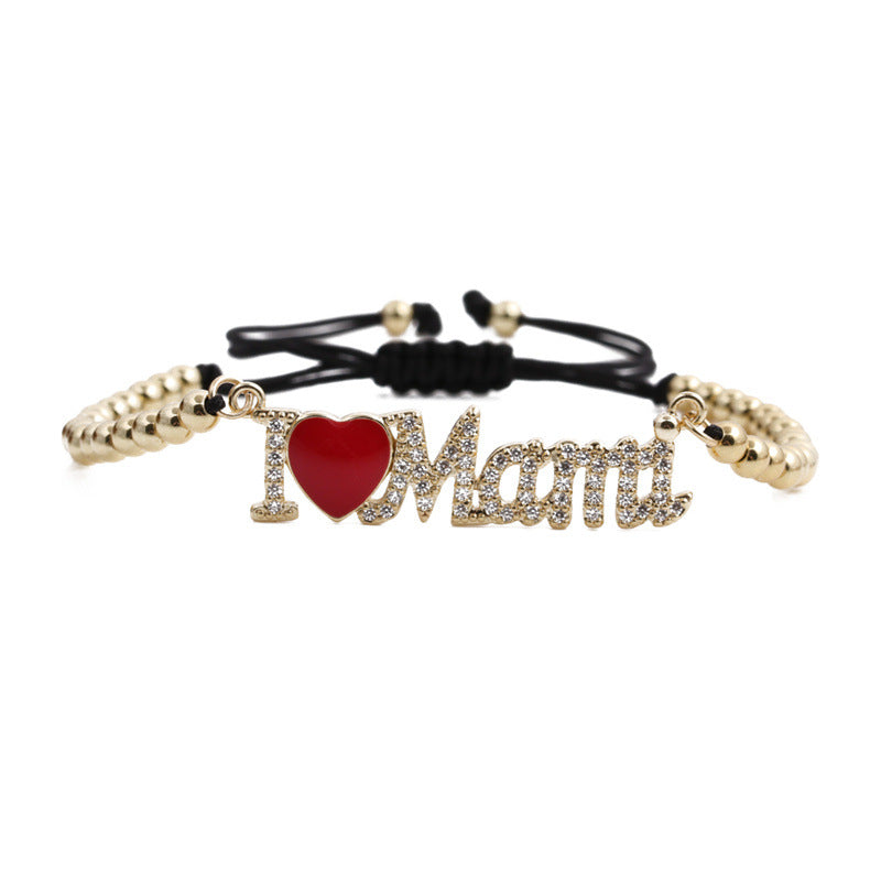 Wholesale Zircon Heart Shape Copper Bracelet