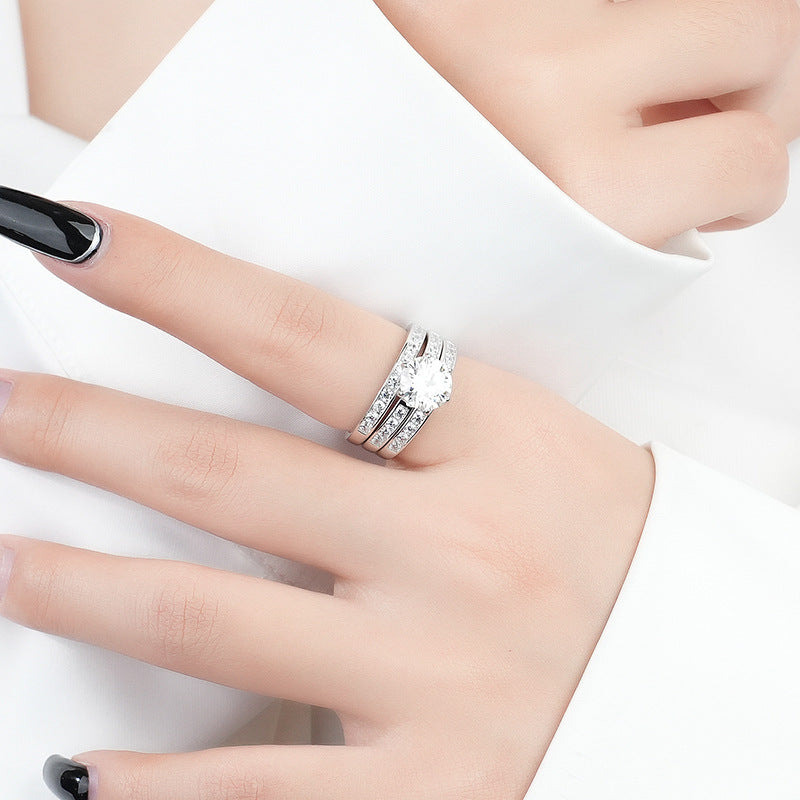 Joyería al por mayor Anillos de plata Moissanite de 2 quilates