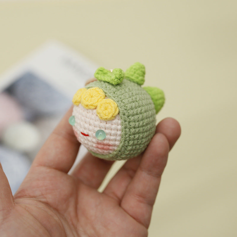 Wholesale Wool Crocheted Cartoon Meatball Keychain