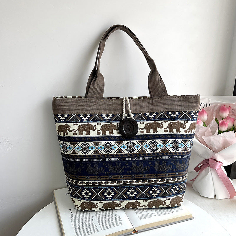 Wholesale Ethnic Style Large Capacity Canvas Bag