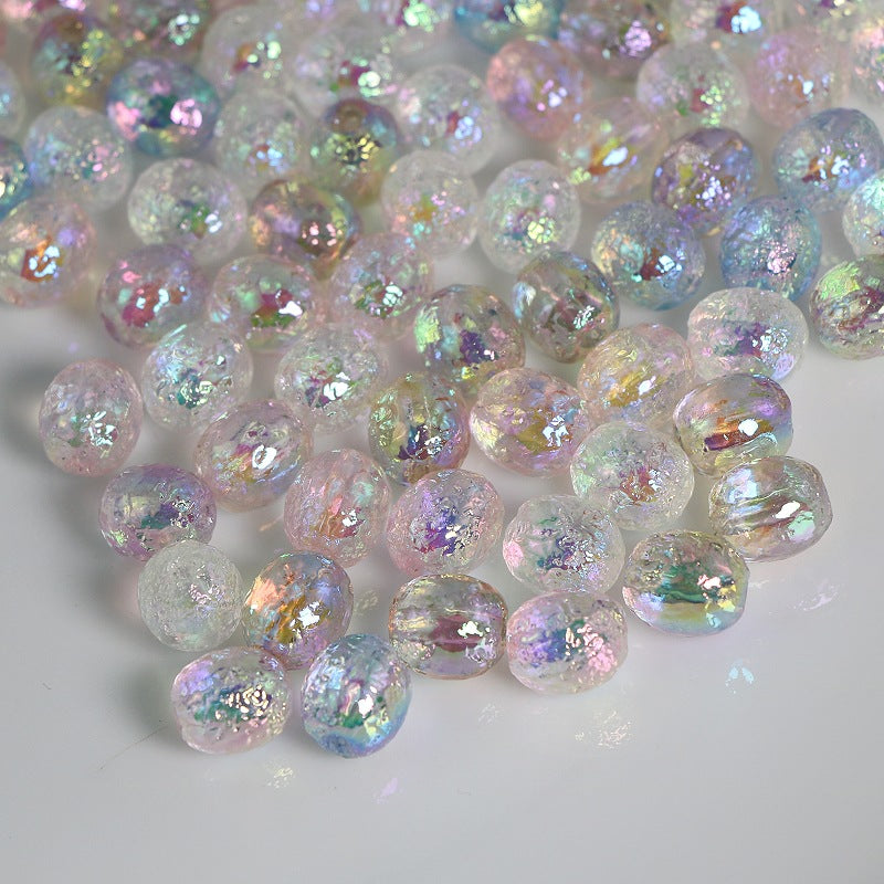 Wholesale 11*10MM 50PCS Crinkle Symphony Glacier Acrylic Beads